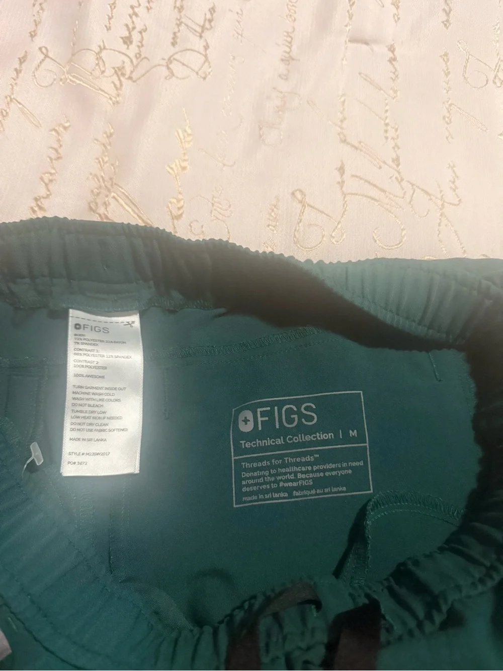 Figs Women’s Jogger Pants in Teal Green with Drawstring